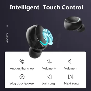Bluetooth V5.0 Slušalke Brezžične Slušalke Z Mikrofonom Šport Vodotesne Slušalke 2200mAh Polnjenje Polje Za Android