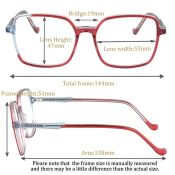 Vintage očala ženske acetat kvadratnih Roza Decoroative očala 2021 za minuslenses svetlobo modro, pametno velikimi očali recept