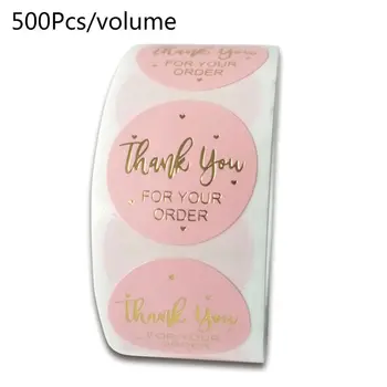 500pcs Zahvaljujemo se Vam za Vaše Naročilo Nalepke z Zlato Folijo Pečat Okrogle Nalepke Ročno Scrapbooking