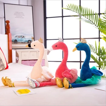 Nove Ustvarjalne Balet Swan Flamingo Pav Plišastih Igrač Polnjene Živali Plišastih Lutka Igrače Dekleta Darilo Rojstni dan, Valentinovo, Darila