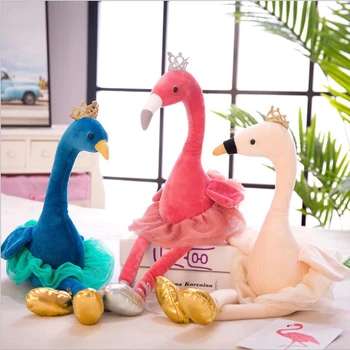 Nove Ustvarjalne Balet Swan Flamingo Pav Plišastih Igrač Polnjene Živali Plišastih Lutka Igrače Dekleta Darilo Rojstni dan, Valentinovo, Darila