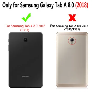 PU Usnjena torbica Za Samsung Galaxy Tab A 8.0 2018 SM-T387 Visoke Kakovosti Krat Shockproof Pokrovček za Samsung Tab A 8.0 primeru+Film+Pen