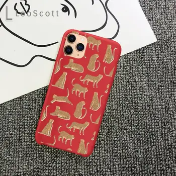 Leopard živali Telefon Primeru Candy Barve za iPhone 11 12 mini pro XS MAX 8 7 6 6S Plus X 5S SE 2020 XR