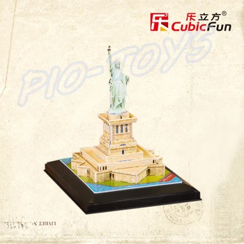 Novo Leto Darilo Kip Svobode 3D Puzzle Model Gradbeništvo LED DIY Igrače zabavnega učenja Enostavno Montažo Družinske Igre