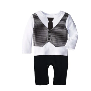 Otroška Oblačila Nov Modni ExclusiveTie Jumpsuit Novorojenega Otroka, Igralne Obleke Fantje, Gospod Lok Prosti Čas Oblačila