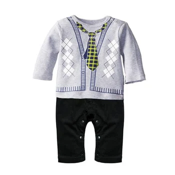Otroška Oblačila Nov Modni ExclusiveTie Jumpsuit Novorojenega Otroka, Igralne Obleke Fantje, Gospod Lok Prosti Čas Oblačila