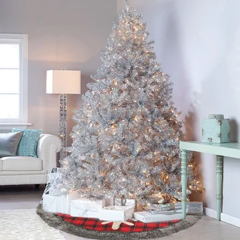 Božično Drevo Krilo,48 Palčni Burlap Kariran Božično Drevo Krilo z Snežinka in Luksuzen,Xmas Tree Počitnice Odlikovanja