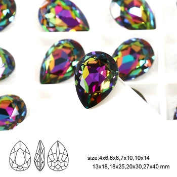 Spusti Steklo Strass Okrasnih Solze Kristalni Kamen Diamond kristali nosorogovo applique za needlewor nail art odlikovanja