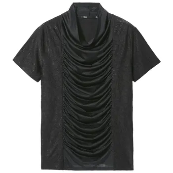 Brezplačna dostava Novih moških moški 2020 Dušo črno Dušo pomladi moda priložnostne znamke temno jacquardske kratek rokav T-shirt BC201111117