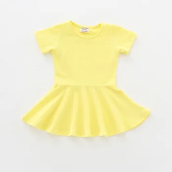 Poletje Novega Dojenčka Dekleta Bombaž Obleko Elegantno Candy Barve Malčka BabyGirl Mini Obleka Za 12M do Starosti 5